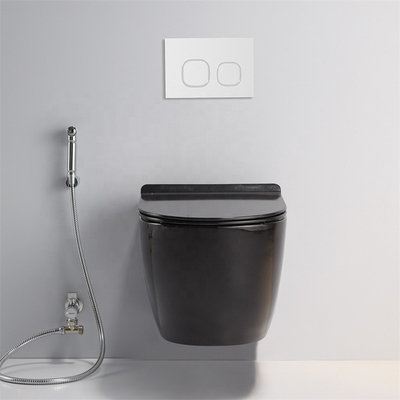 Ο ενός κομματιού άνευ ραφής τοίχος πορσελάνης τοποθέτησε το επιμηκυμένο μαύρο χρώμα τουαλετών