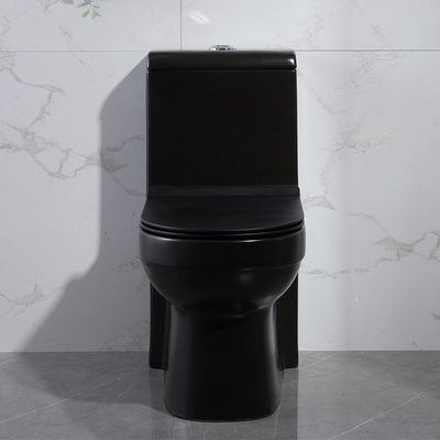Επιμηκυμένη ματ μαύρη διπλή επίπεδη ενός κομματιού τουαλέτα 1,6 κεραμικός κύκλος Gpf Cupc